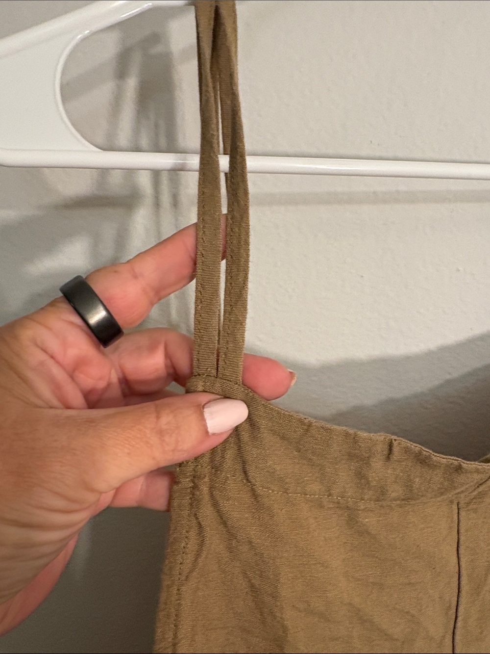 Slouchy Boho Linen Jumpsuit Brown, Medium - Picture 3 of 10